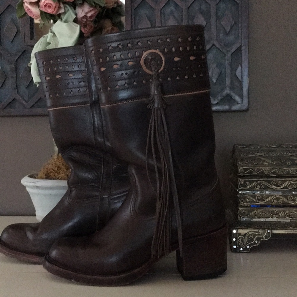 Paul Warmer leather mid calf boots.